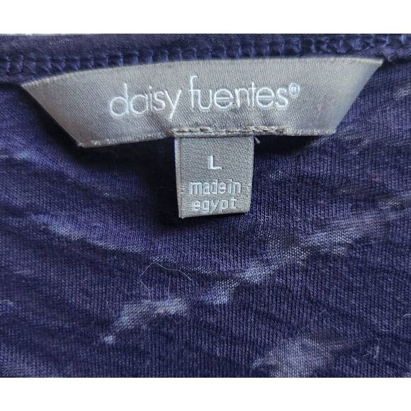 T44 Daisy Fuentes navy see thru lightweight knit top women's Large - Picture 6 of 7